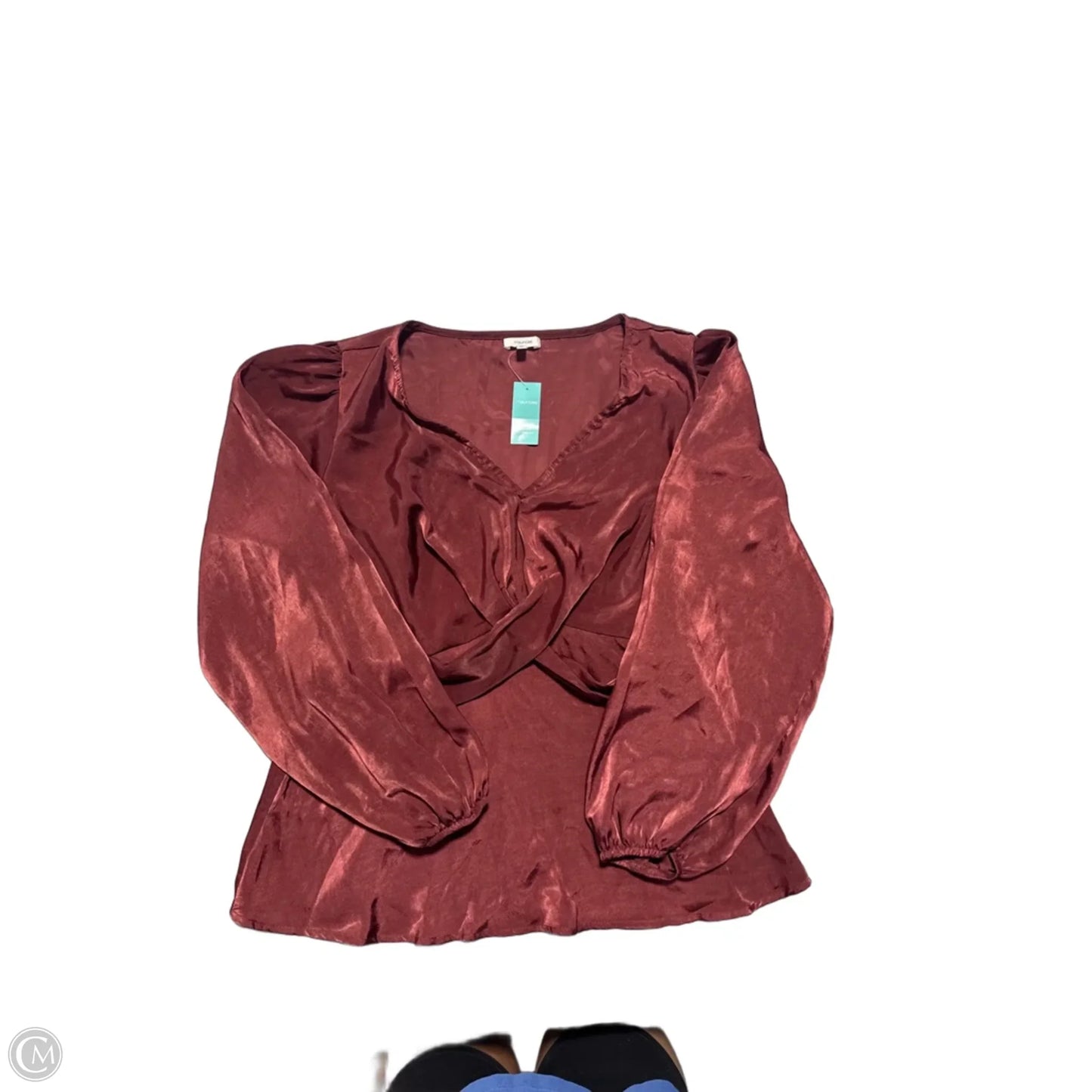 Top Long Sleeve By Maurices In Maroon, Size: Xl