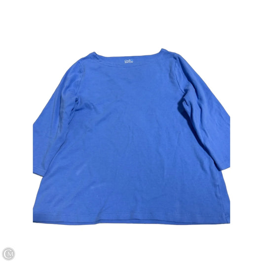 Top 3/4 Sleeve By Croft And Barrow In Blue, Size: Xl