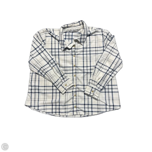 Top Long Sleeve By Lee In Blue & White, Size: 1x