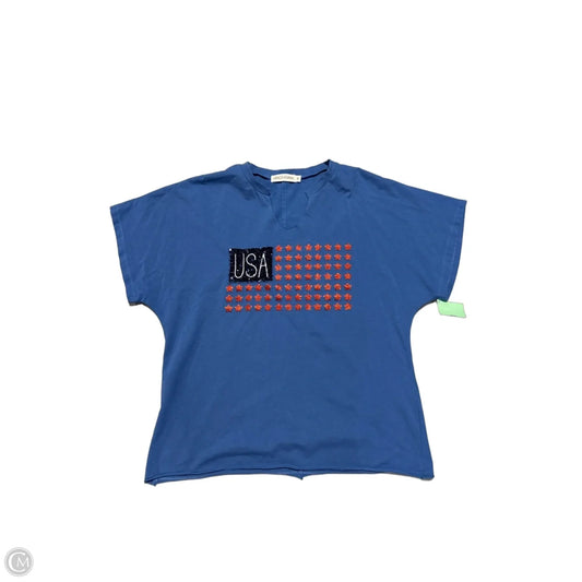 Top Short Sleeve By Cmc In Blue, Size: S