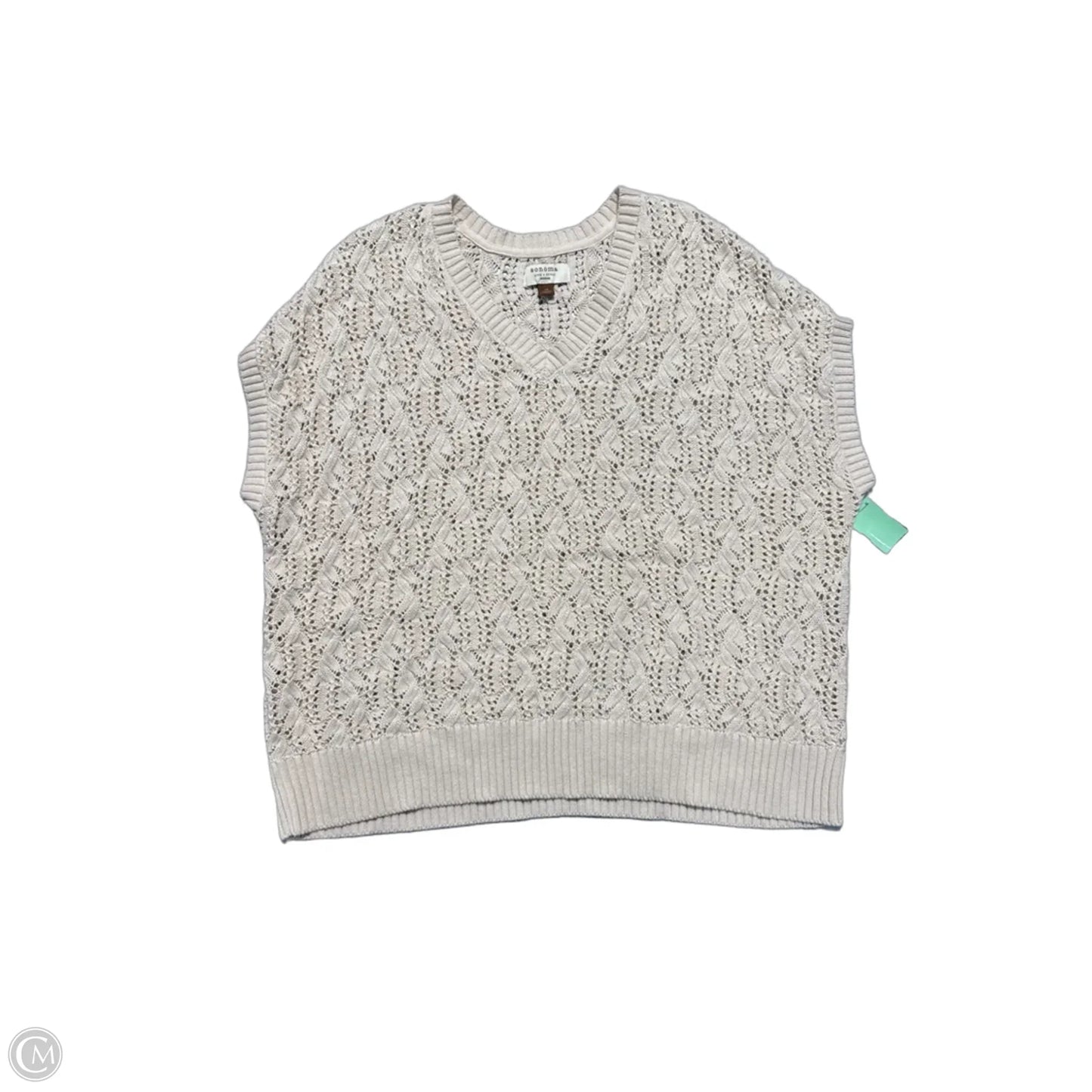 Sweater Short Sleeve By Sonoma In Cream, Size: 1x