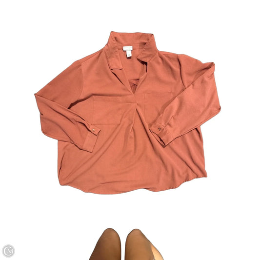 Blouse Long Sleeve By Ava & Viv In Mauve, Size: 2x
