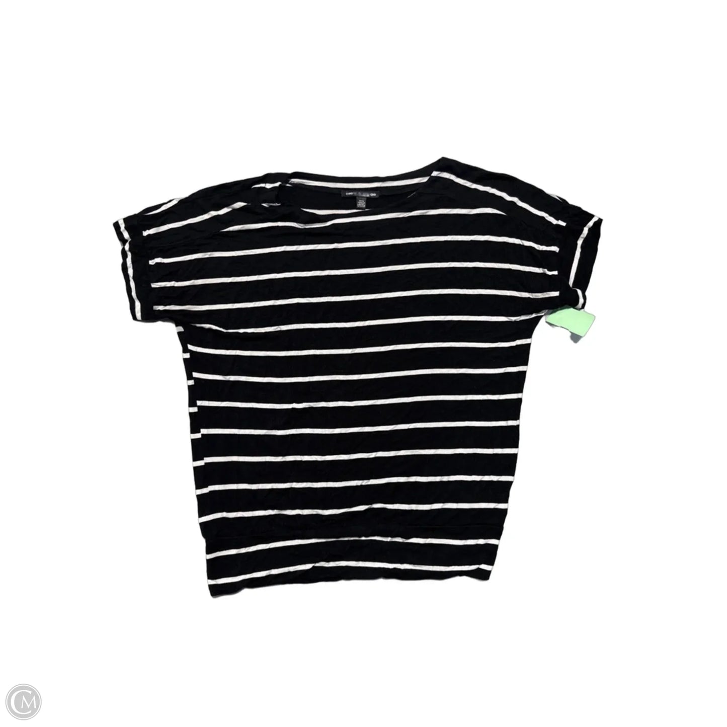 Top Short Sleeve By Cable And Gauge In Black & White, Size: M