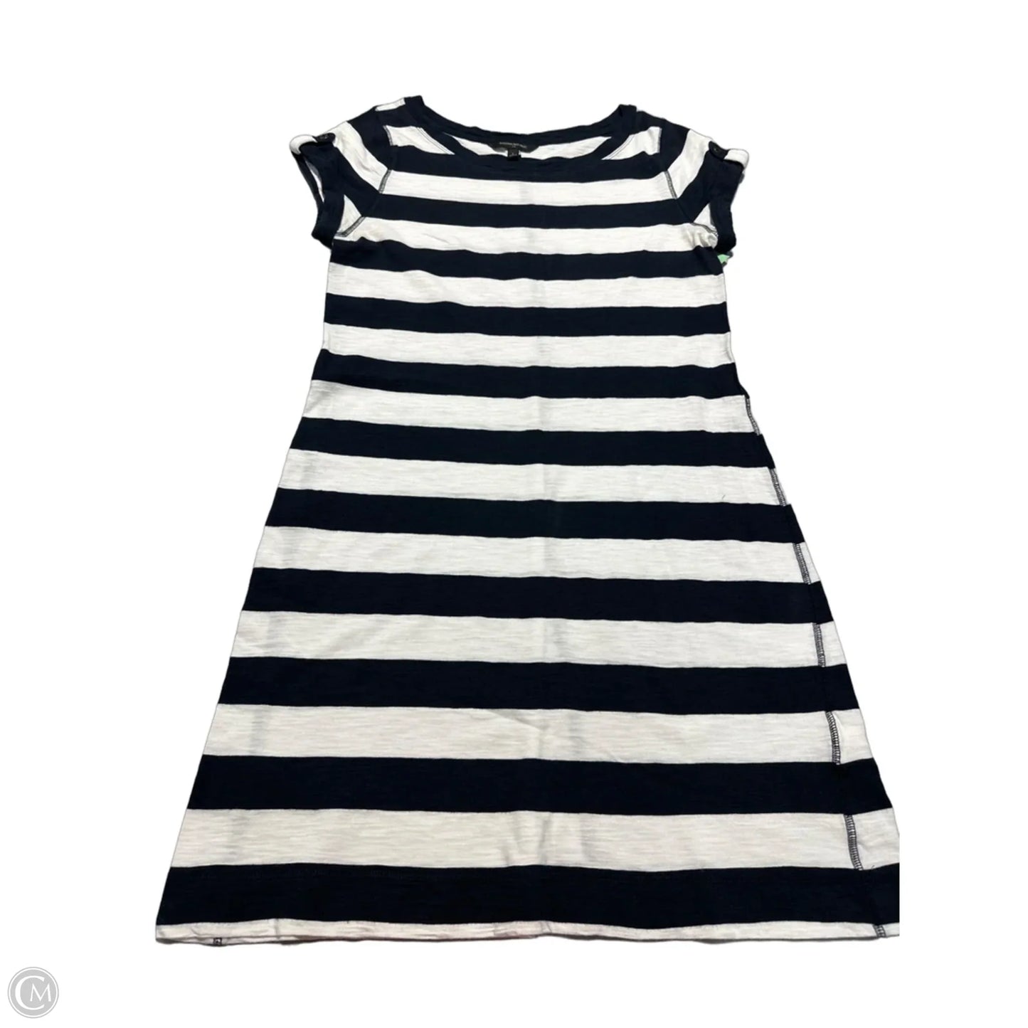 Dress Casual Midi By Banana Republic In Blue & White, Size: L