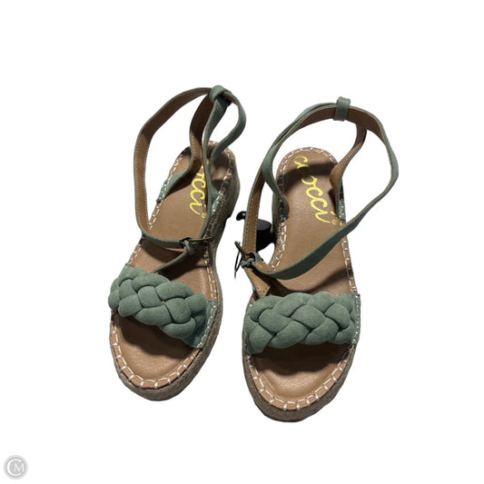 Sandals Heels Block By Cmc In Blue & Tan, Size: 8