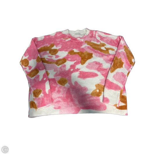 Sweater By Staccato In Pink & Yellow, Size: L