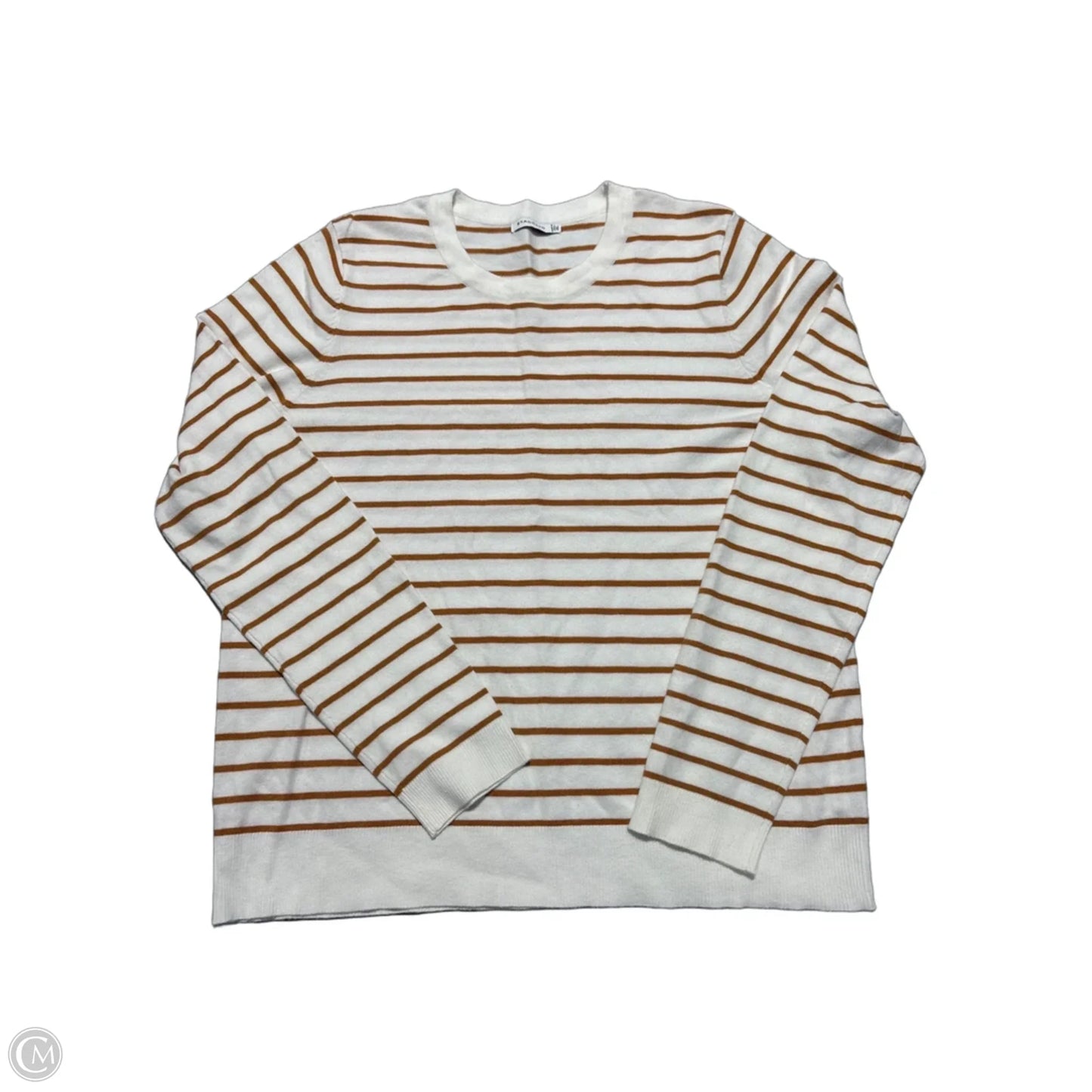 Top Long Sleeve By Staccato In White & Yellow, Size: Xl