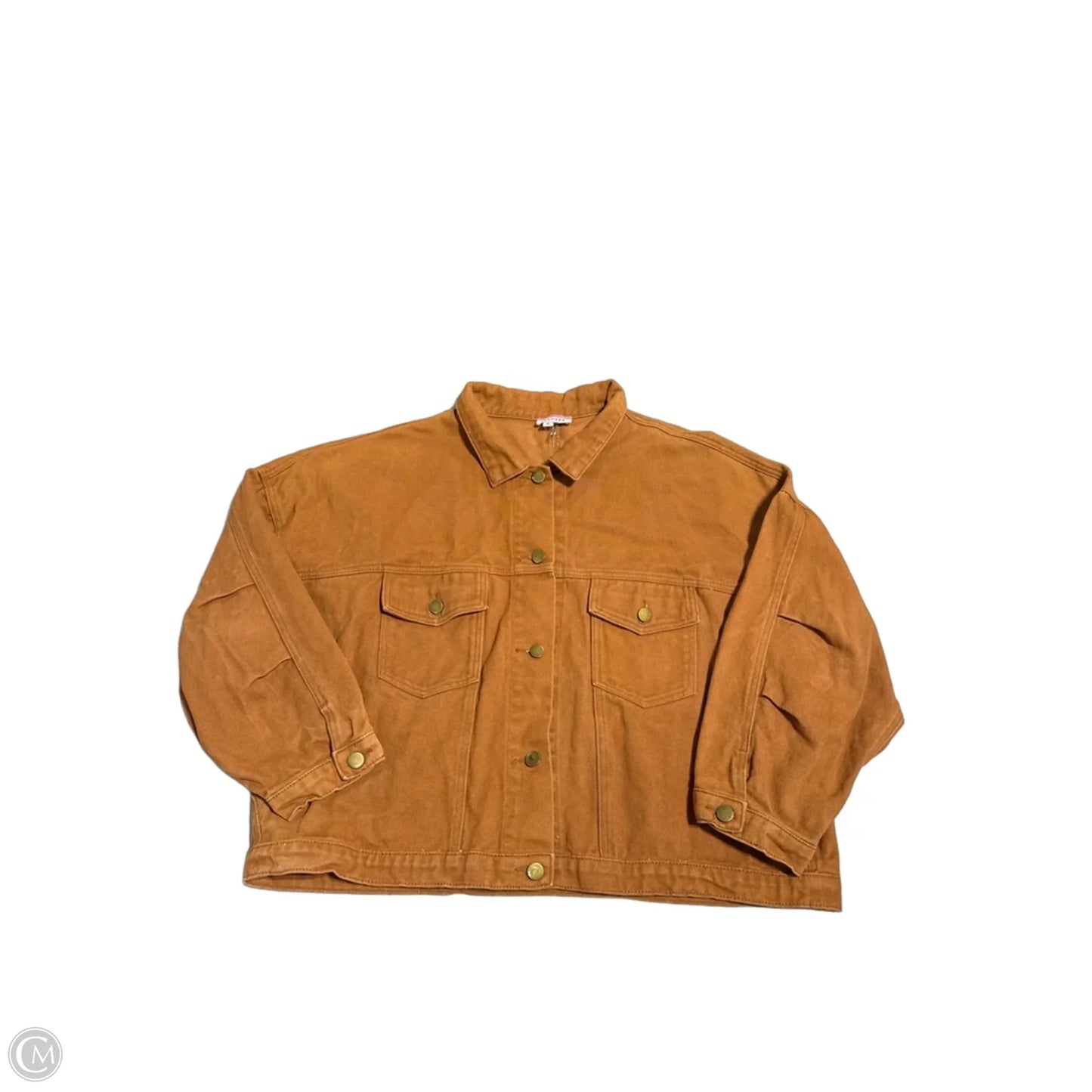 Jacket Denim By Andree By Unit In Orange Denim, Size: 1x