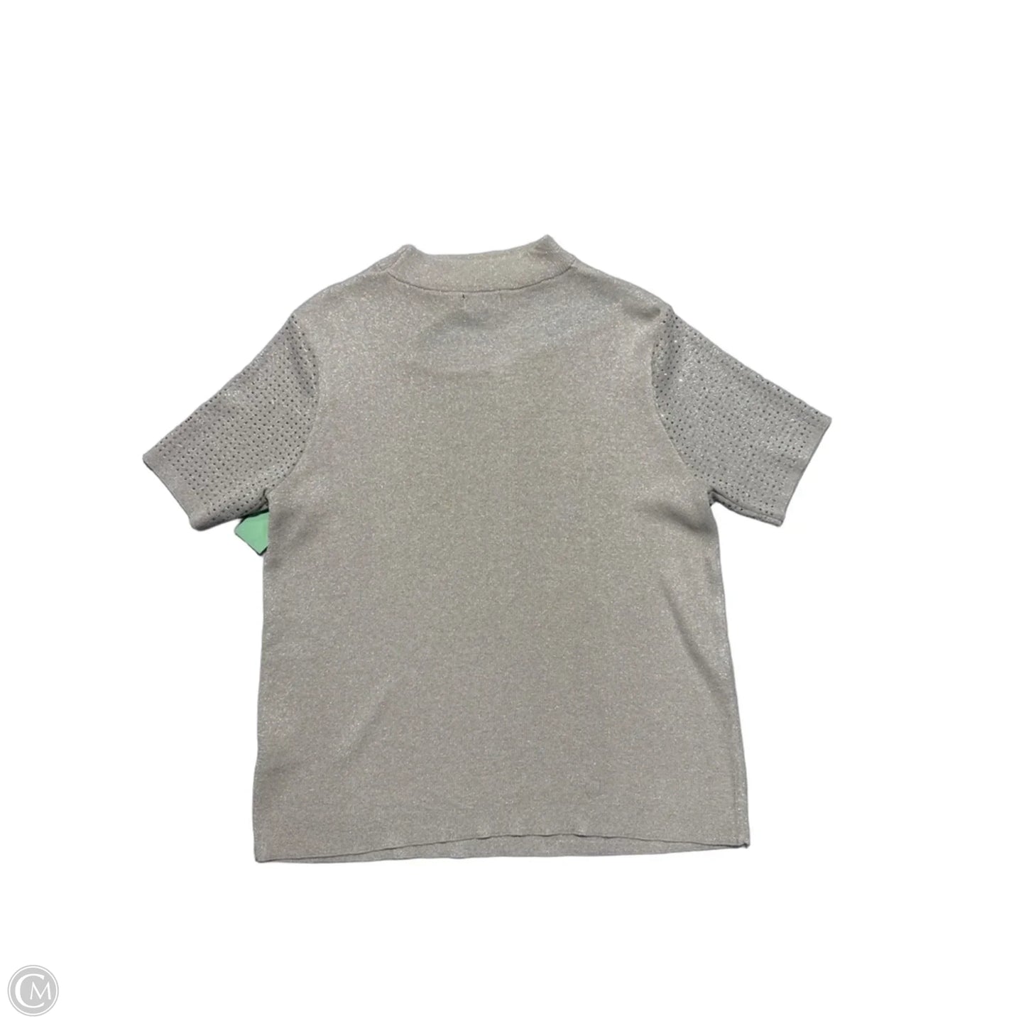 Top Short Sleeve By Ontwelfth In Silver & Tan, Size: L