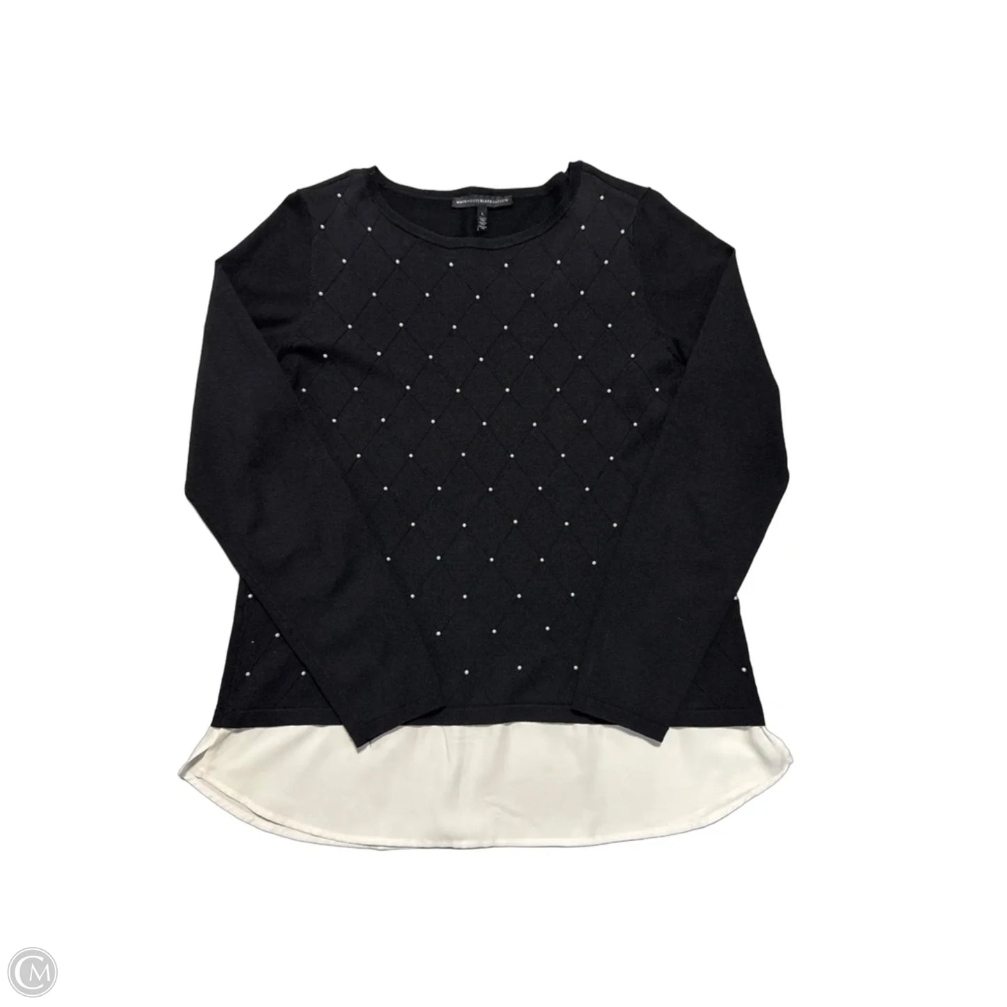 Top Long Sleeve By White House Black Market In Black, Size: L