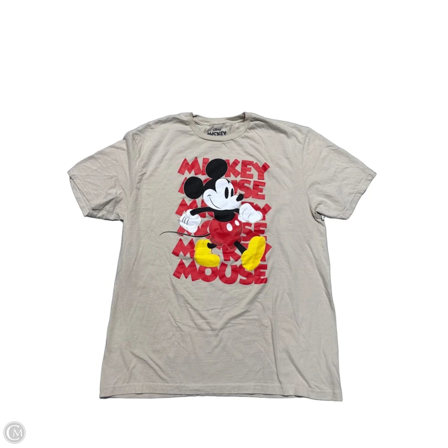 Top Short Sleeve By Disney In Tan, Size: L