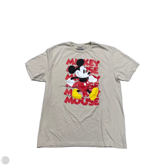Top Short Sleeve By Disney In Tan, Size: L