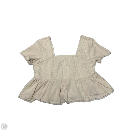 Top Short Sleeve By Cmc In Cream, Size: M