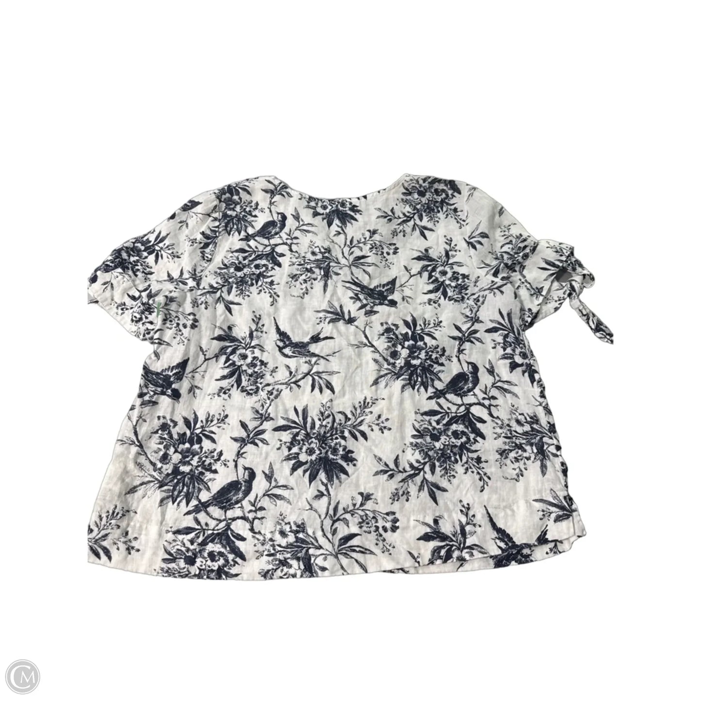 Top Short Sleeve By Charter Club In Blue & White, Size: L