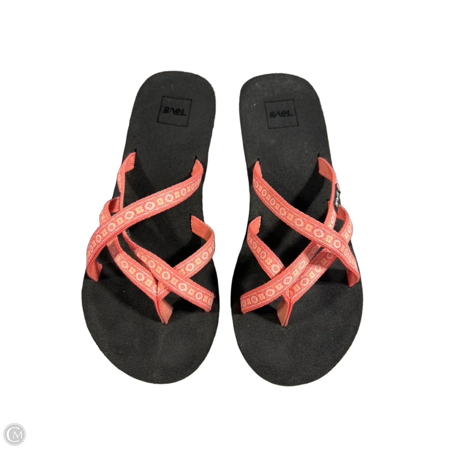 Shoes Heels Wedge By Teva In Black & Pink, Size: 8