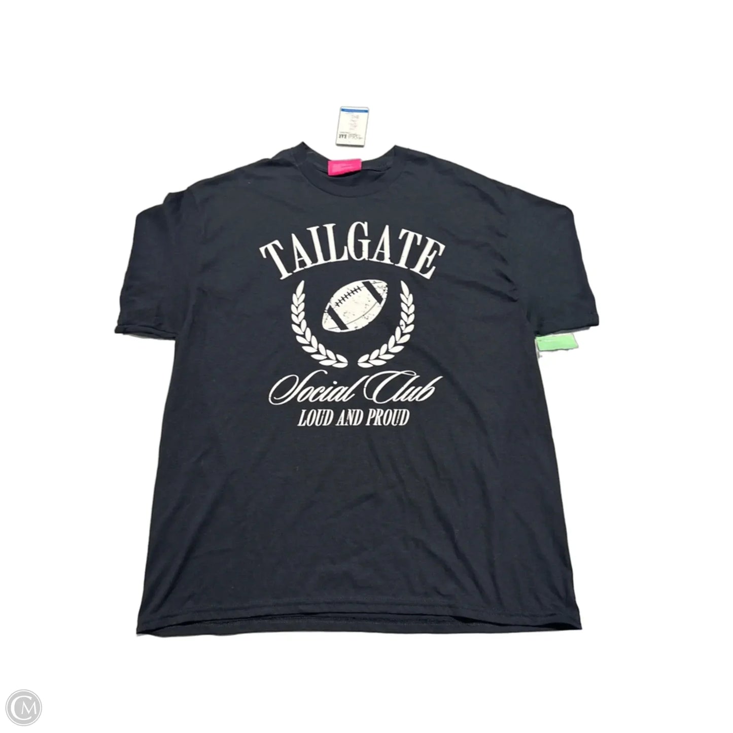 Top Short Sleeve By Cmc In Black, Size: L