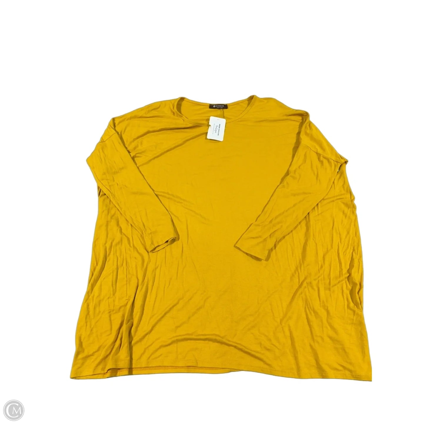 Top 3/4 Sleeve By Bombom In Yellow, Size: S