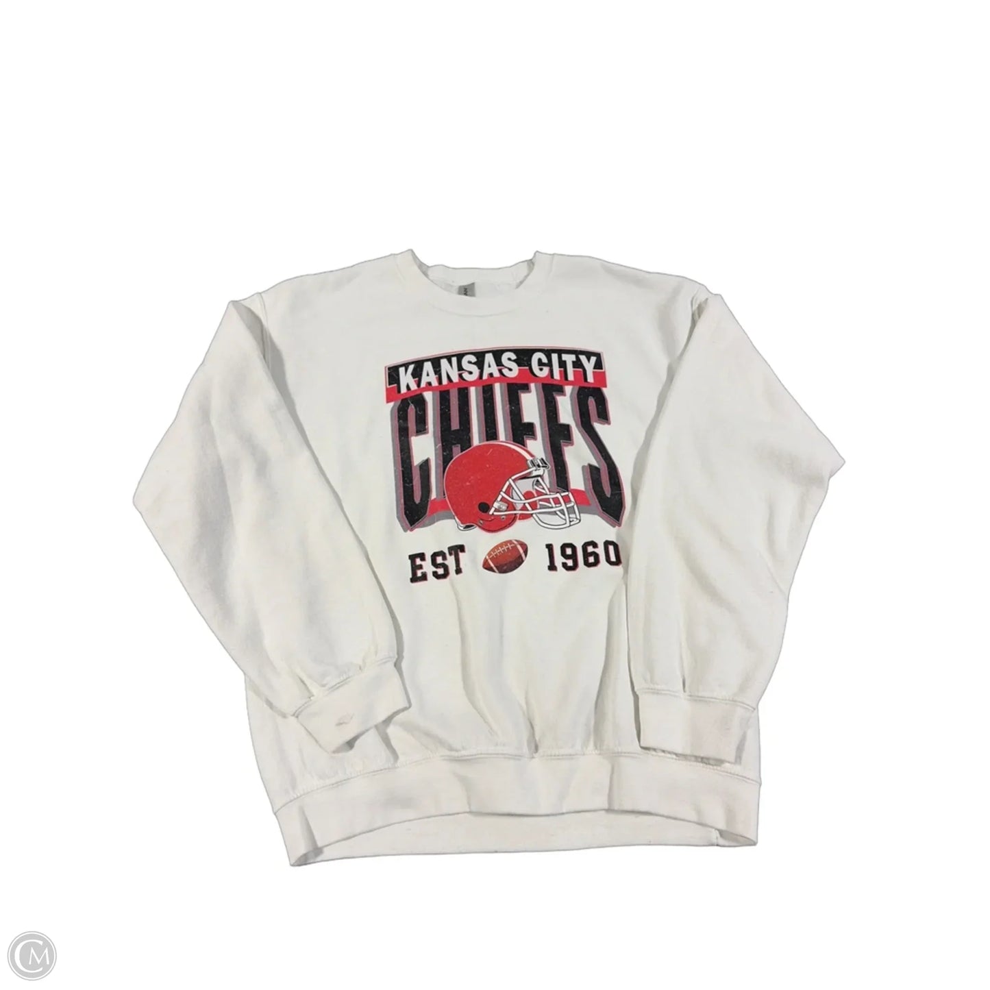 Sweatshirt Crewneck By Gildan In White, Size: M