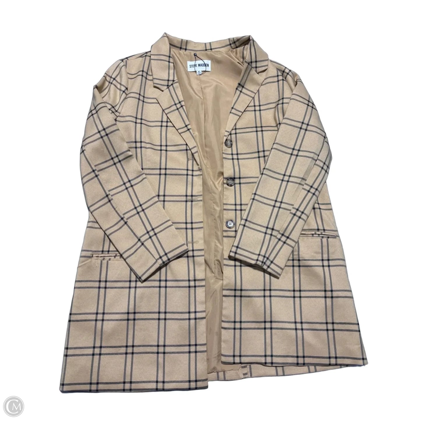 Coat Trench Coat By Steve Madden In Tan, Size: Xl
