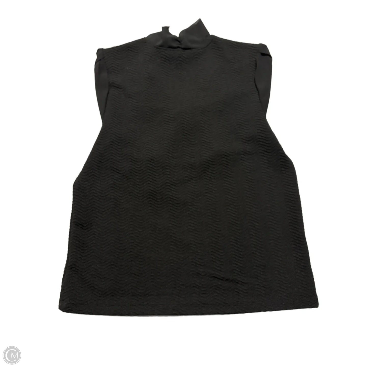 Blouse Short Sleeve By Cable And Gauge In Black, Size: L