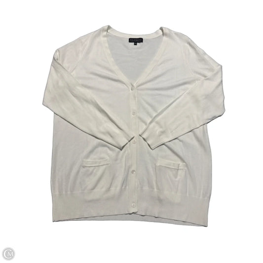 Sweater Cardigan By Eloquii In White, Size: 3x