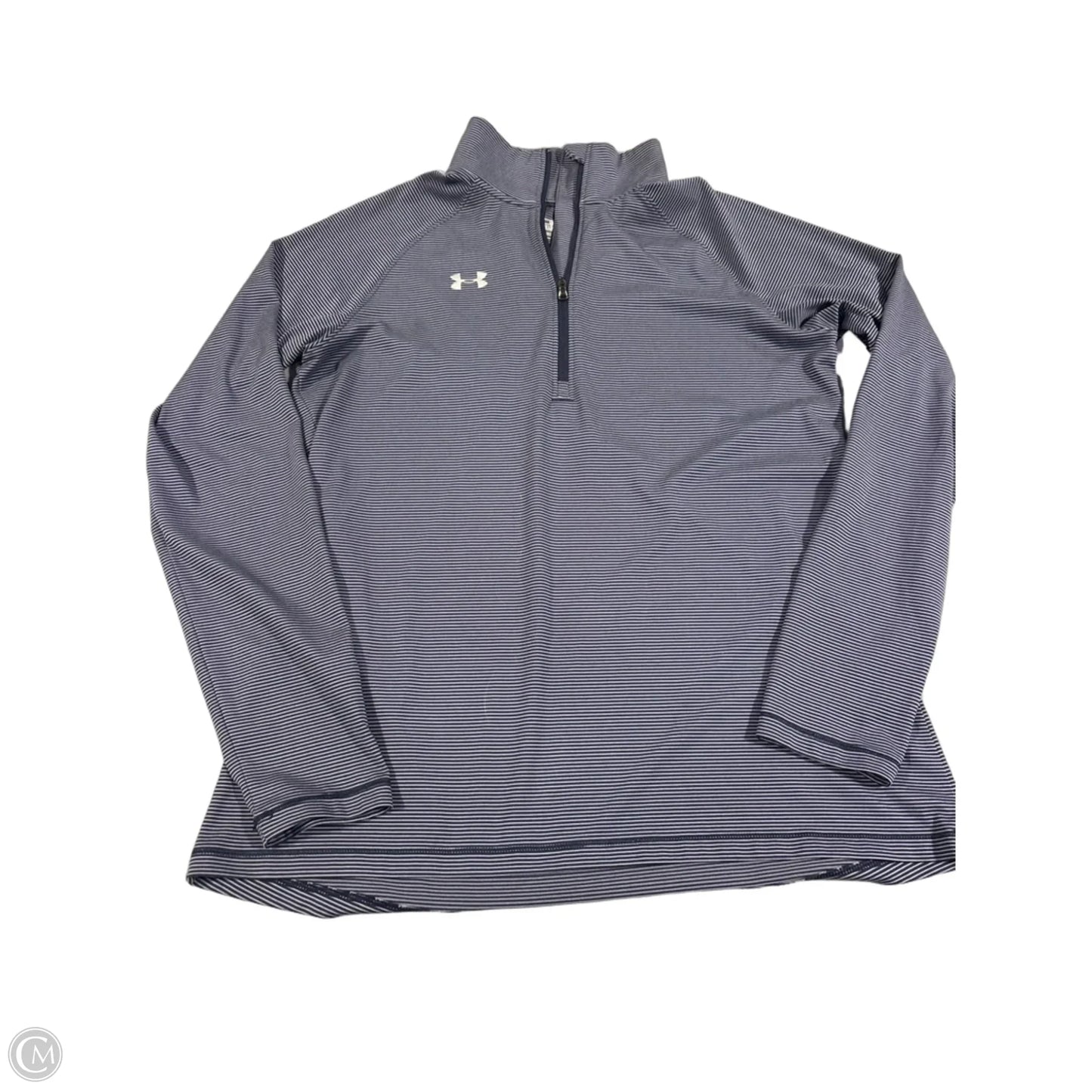 Athletic Top Long Sleeve Collar By Under Armour In Blue, Size: M