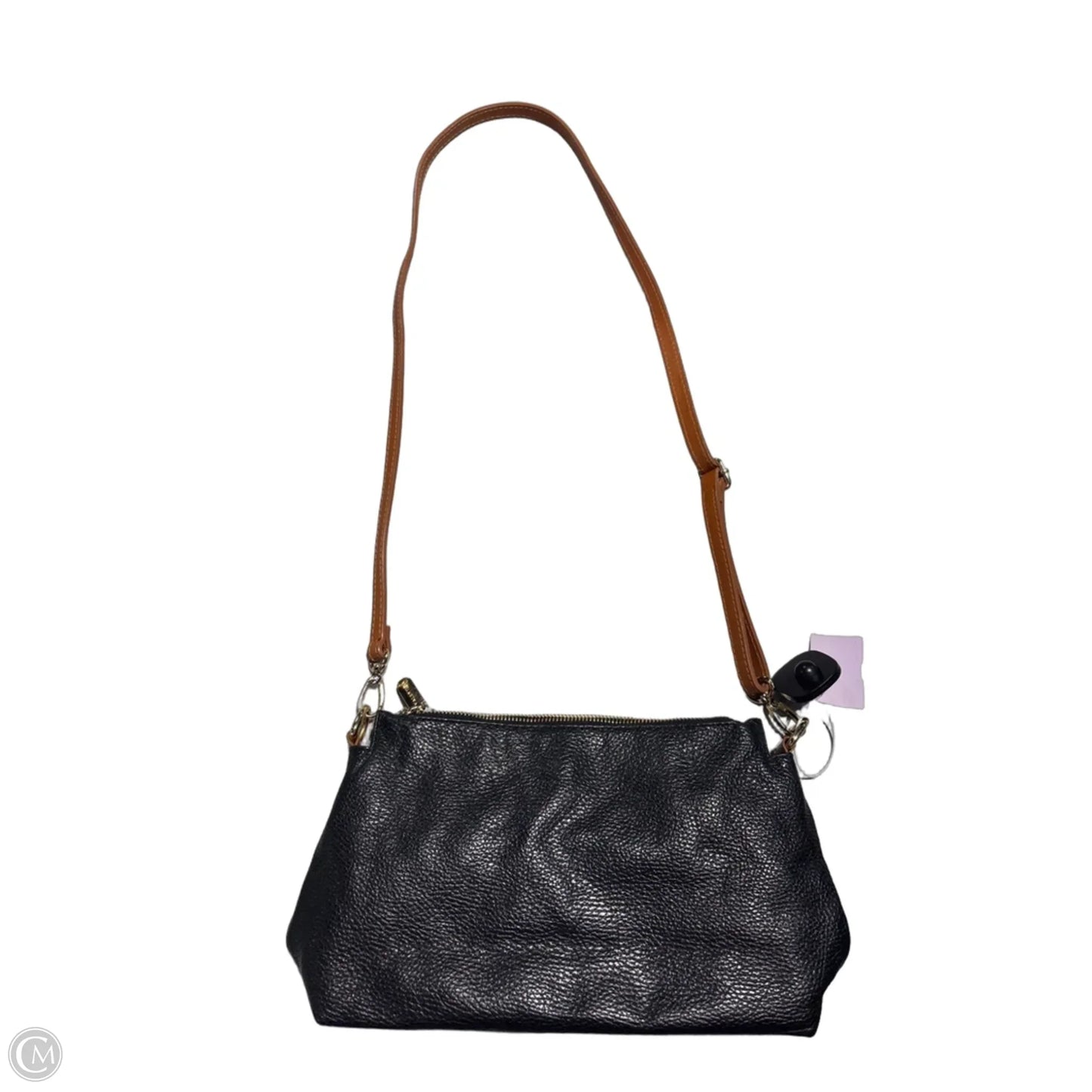 Handbag Leather By Valentina, Size: Medium