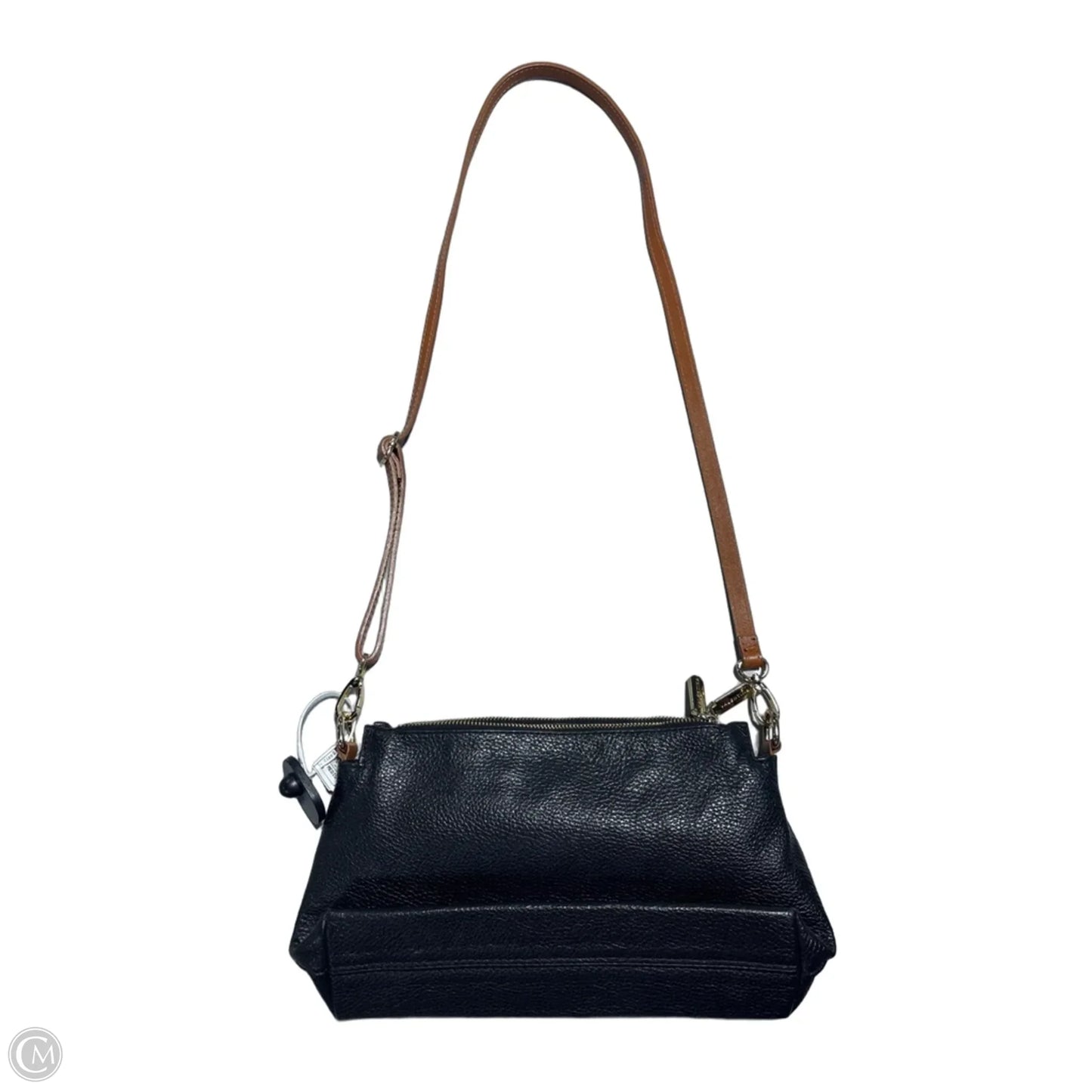 Handbag Leather By Valentina, Size: Medium