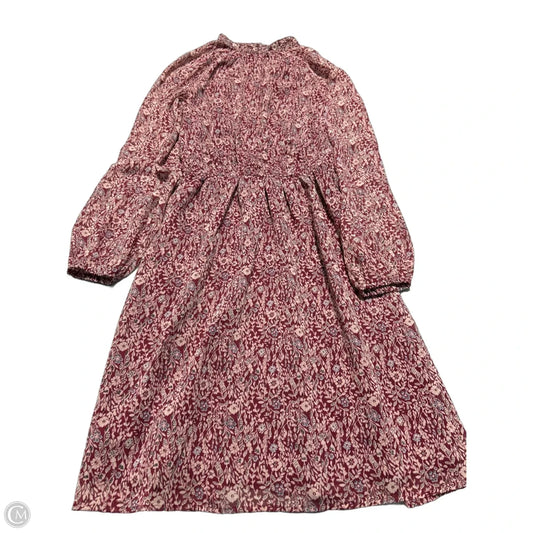 Dress Casual Midi By Ann Taylor In Red, Size: Xs