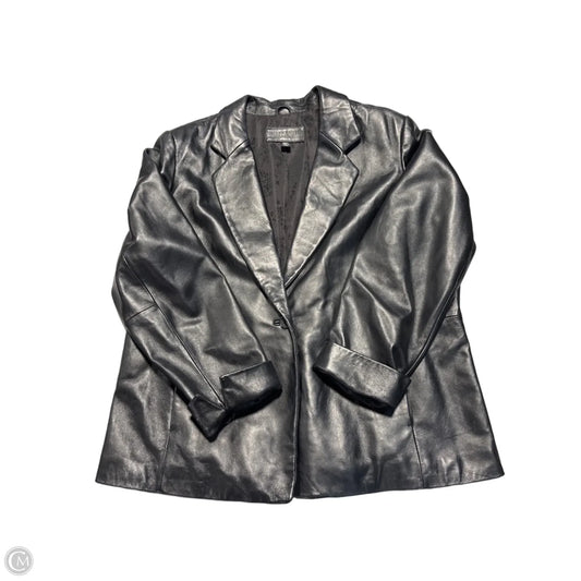 Coat Leather By Jaclyn Smith In Black, Size: 20