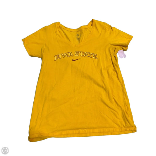 Top Short Sleeve By Nike In Yellow, Size: M