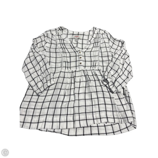 Top Long Sleeve By Wrangler In Plaid Pattern, Size: M