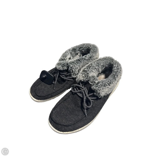 Shoes Flats By Hey Dude In Black & Grey, Size: 10