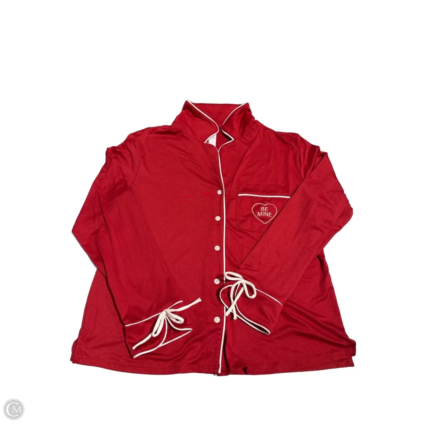 Top 2pc Long Sleeve By Auden In Red, Size: S