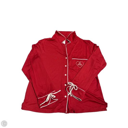 Top 2pc Long Sleeve By Auden In Red, Size: S