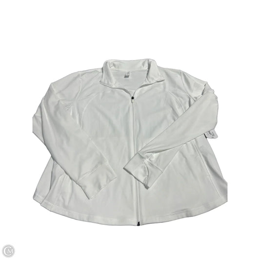 Athletic Top Long Sleeve Collar By Xersion In White, Size: 2x