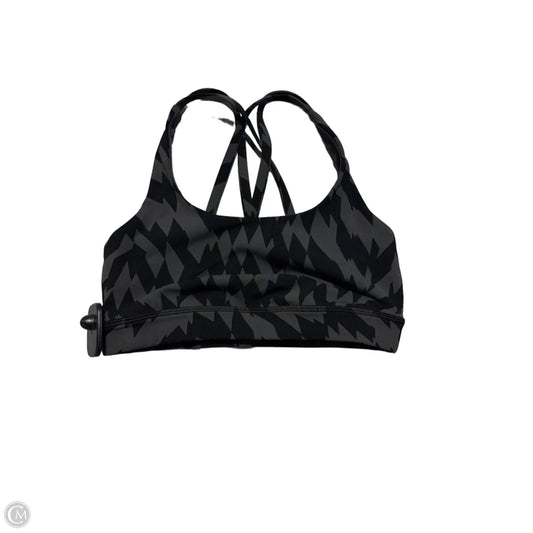 Athletic Bra By Lululemon In Black & Grey, Size: 6
