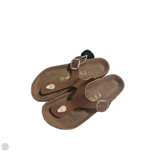 Sandals Flats By Birkenstock In Brown, Size: 9.5