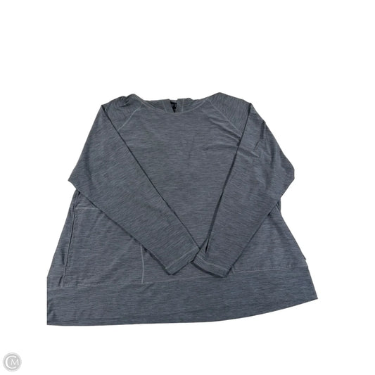 Athletic Top Long Sleeve Collar By Eddie Bauer In Blue, Size: 2x