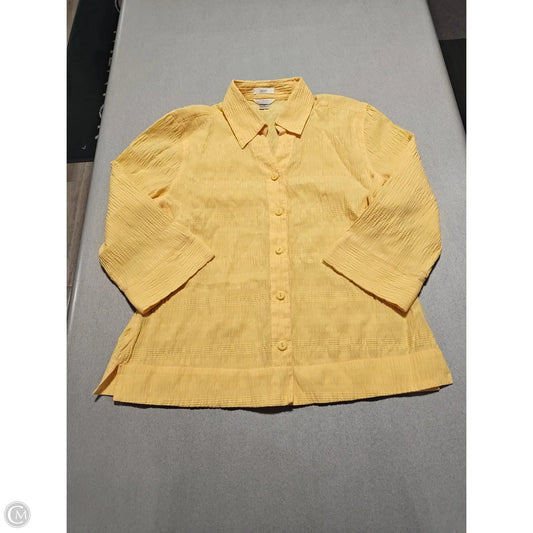 Top Long Sleeve By Christopher And Banks In Yellow, Size: M