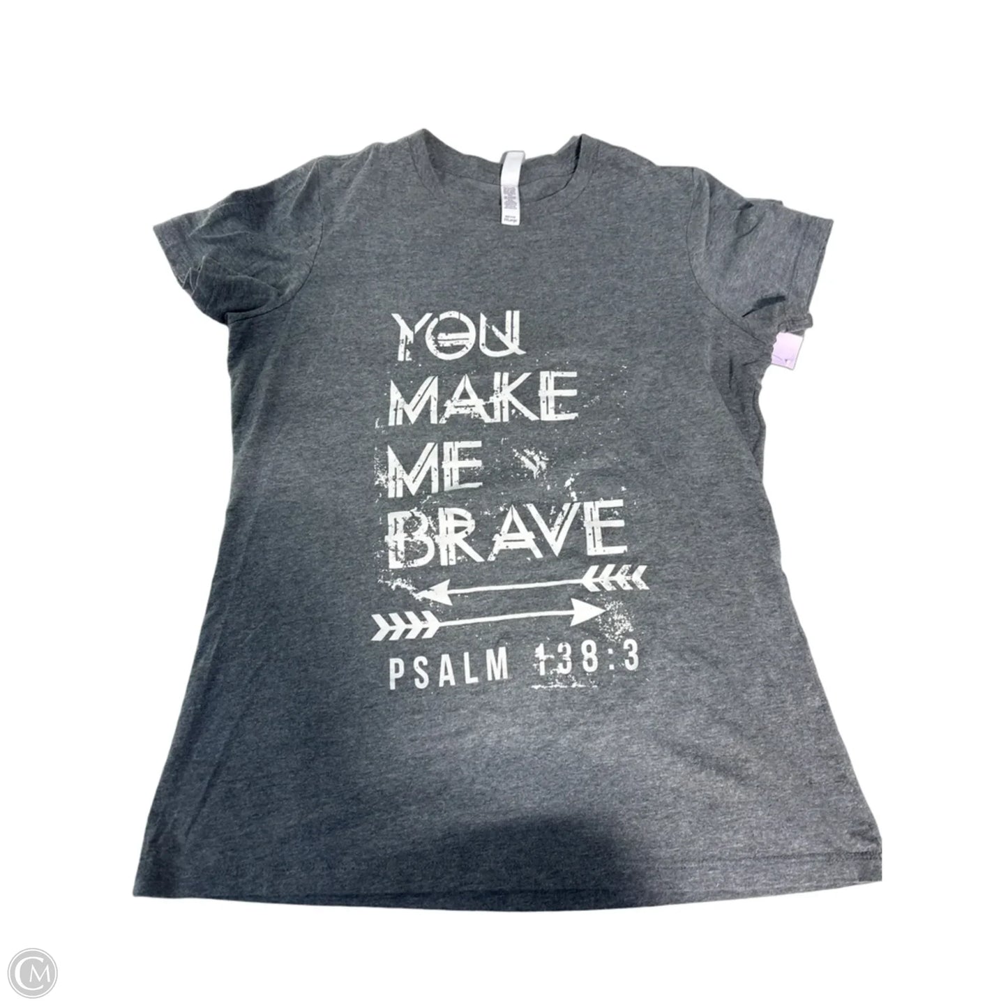 Top Short Sleeve By Cmc In Grey, Size: 2x