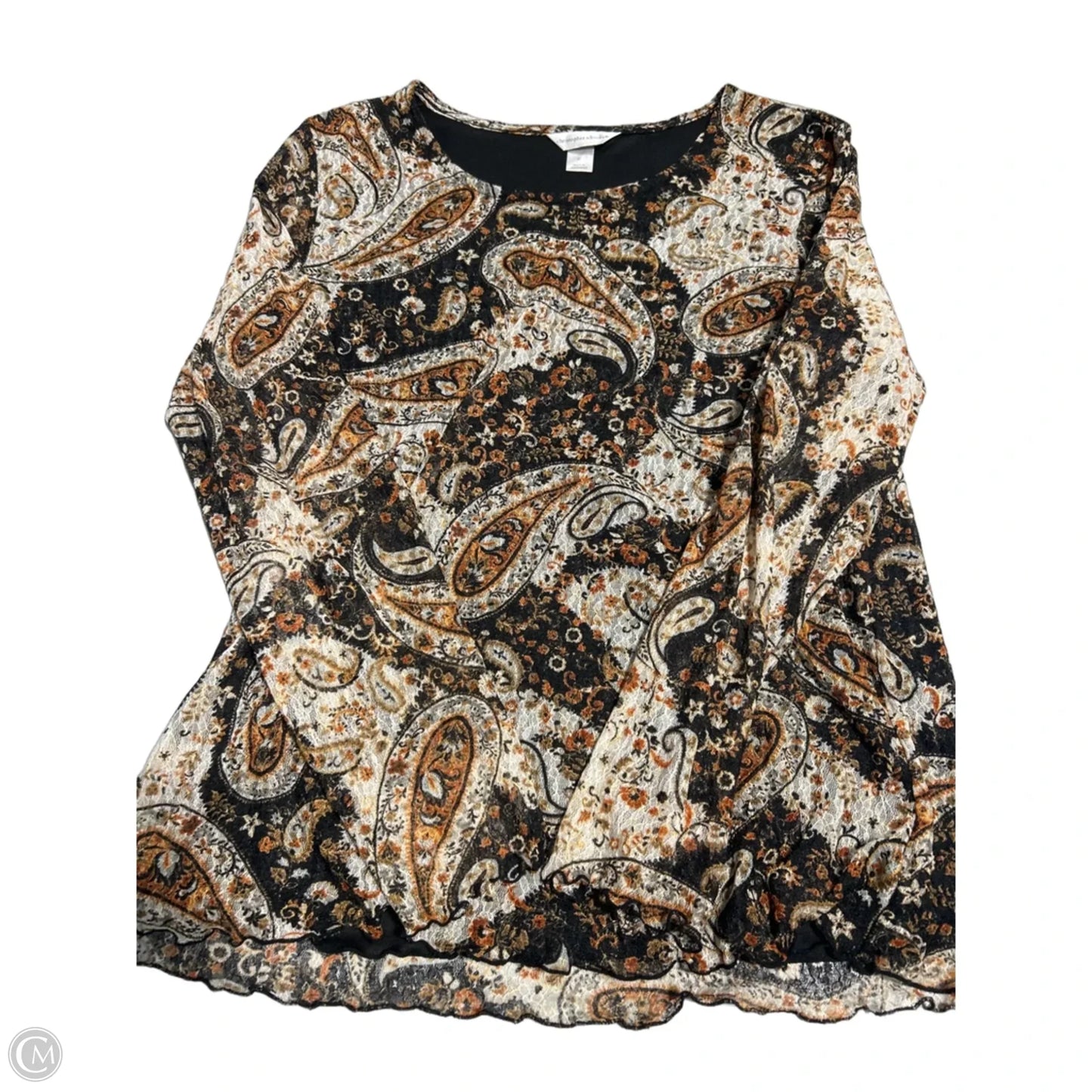 Top Long Sleeve By Christopher And Banks In Geometric Pattern, Size: Xl