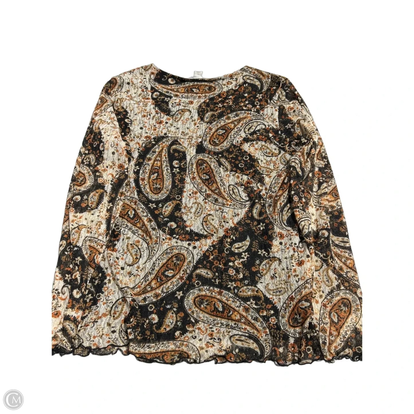 Top Long Sleeve By Christopher And Banks In Geometric Pattern, Size: Xl