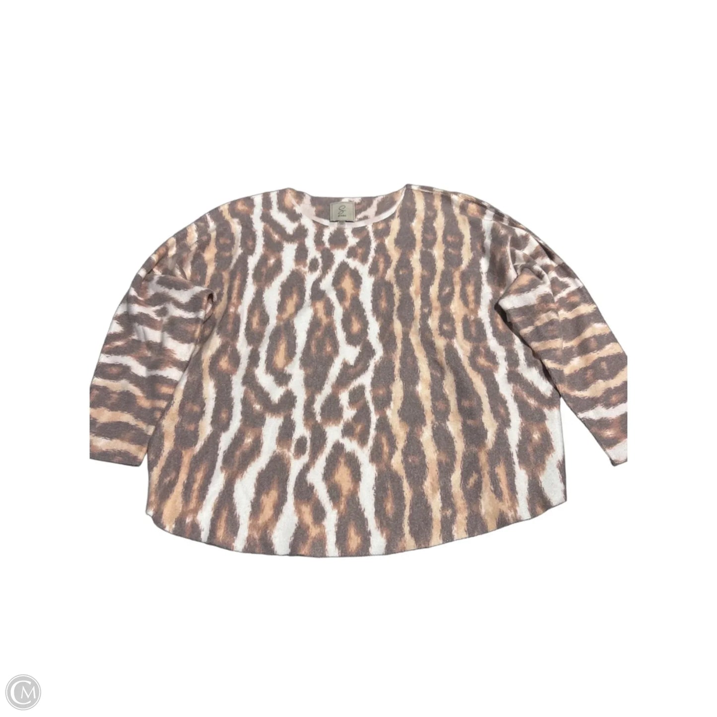 Top Long Sleeve By Sioni In Animal Print, Size: Xl