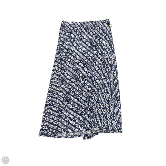 Skirt Maxi By Chicos In Blue & White, Size: L