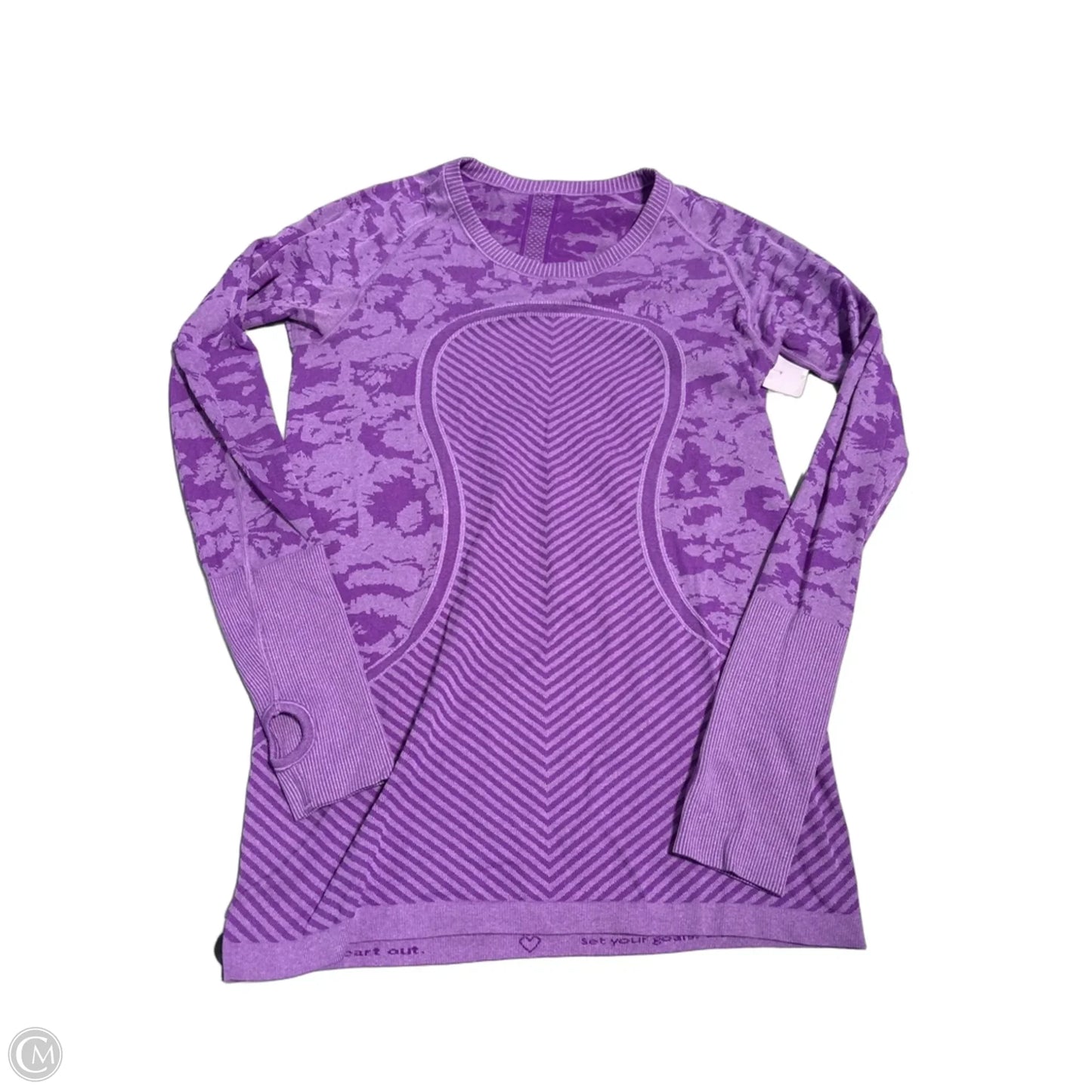 Athletic Top Long Sleeve Collar By Lululemon In Purple, Size: 4