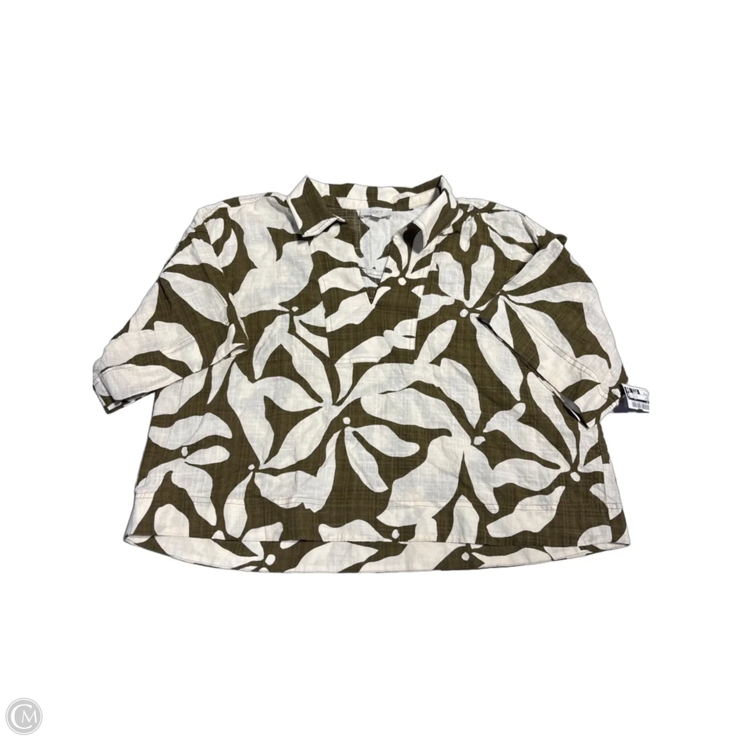 Top Short Sleeve By Loft In Brown, Size: Xl
