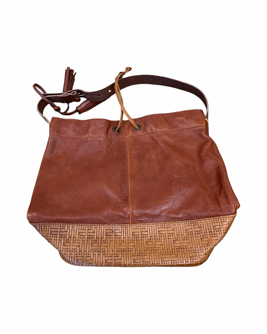 Handbag Leather By Holding Horses In Tan, Size:Large