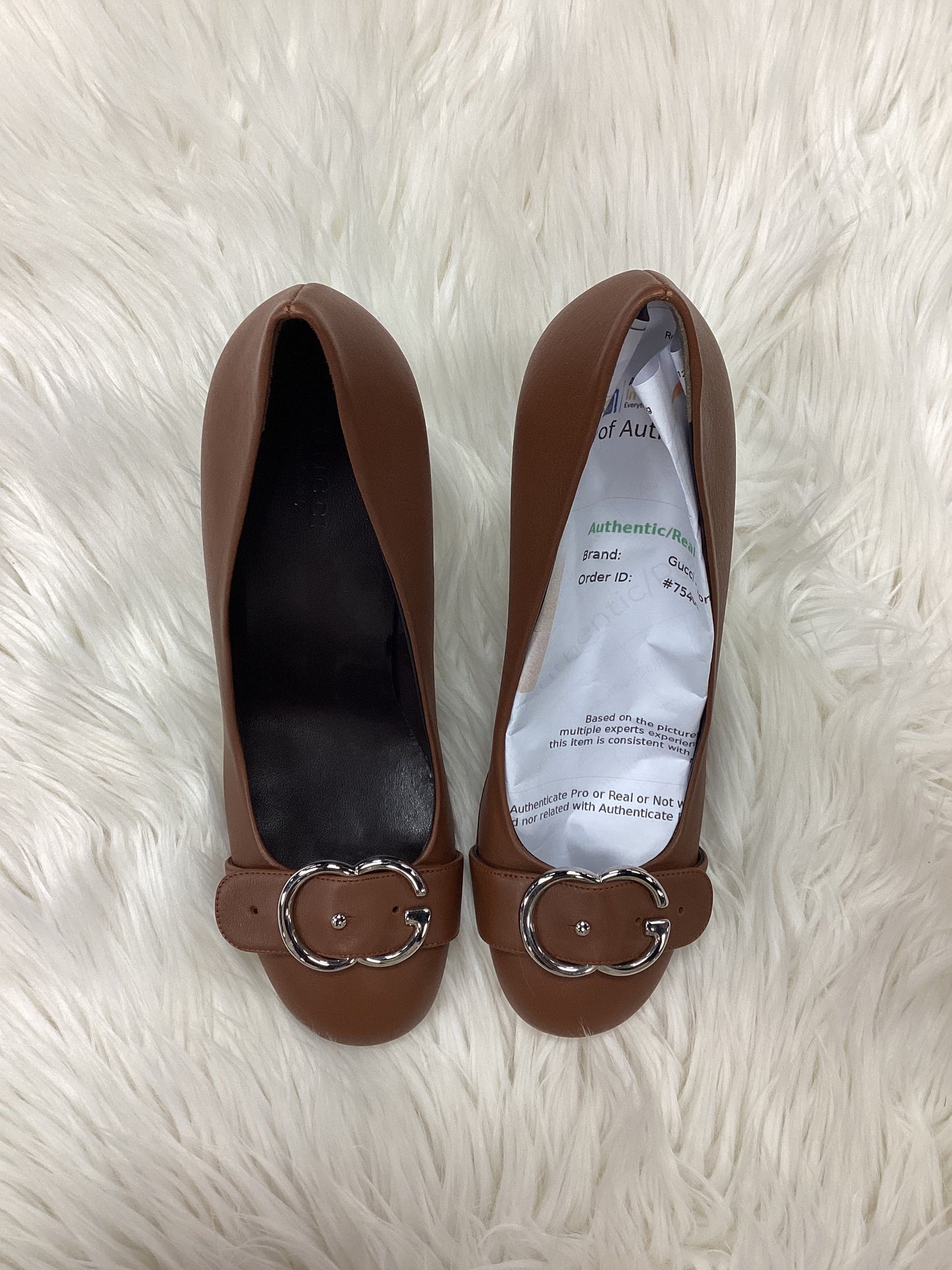 Shoes Luxury Designer By Gucci In Brown, Size:9.5