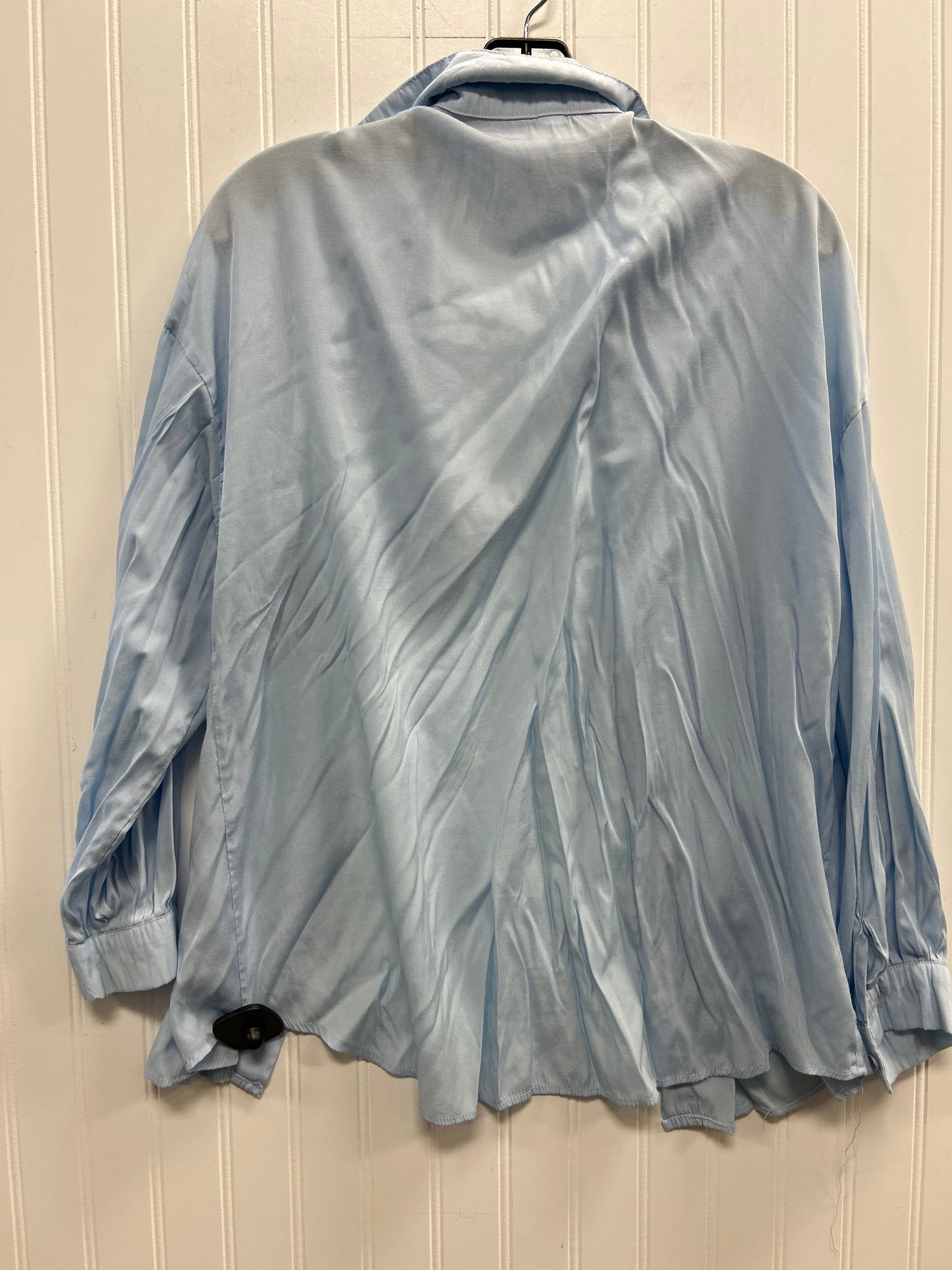 Blouse 3/4 Sleeve By Cmc In Sky blue, Size:Xl